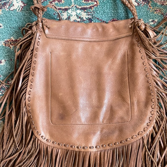 Polo by Ralph Lauren Tan Leather Fringe Shoulder Bag - Picture 5 of 9